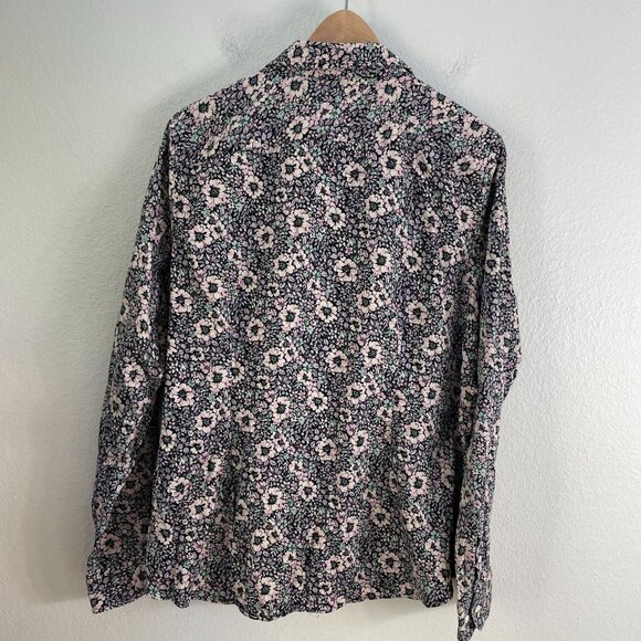 Chaps Womens Plus XXL No Iron Floral Button Up Shirt Long Sleeve Blouse Top - Picture 10 of 11